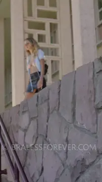 Rachel is late for class and in a hurry