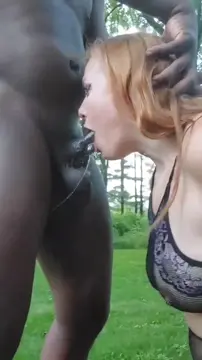 Pretty girls look better gagging on Black cock.