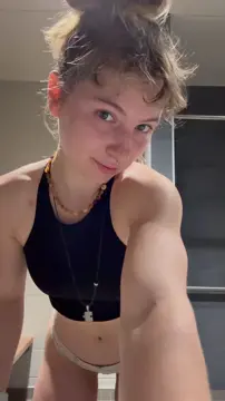 Showing off my bubble butt at the gym's locker room