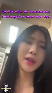 Korean girl masturbating and cumming on video call for her bully!