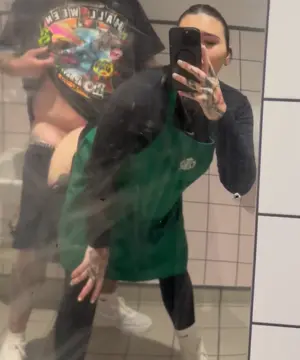 Doggystyle in Starbucks restroom - Free TikTok Porn Video