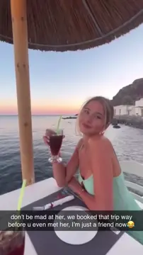 My ex is just my friend now, we’ve booked this trip waaay before… trust me