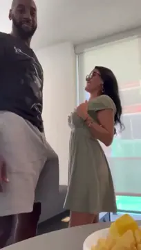 Look how happy her little white pussy gets when manhandled by a king cock